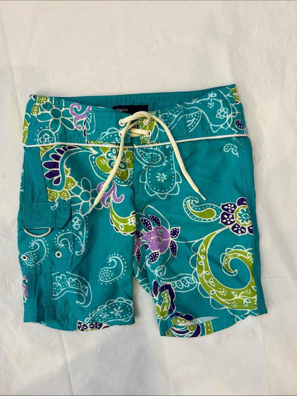 GAP Turquoise Floral Paisley Swim Shorts